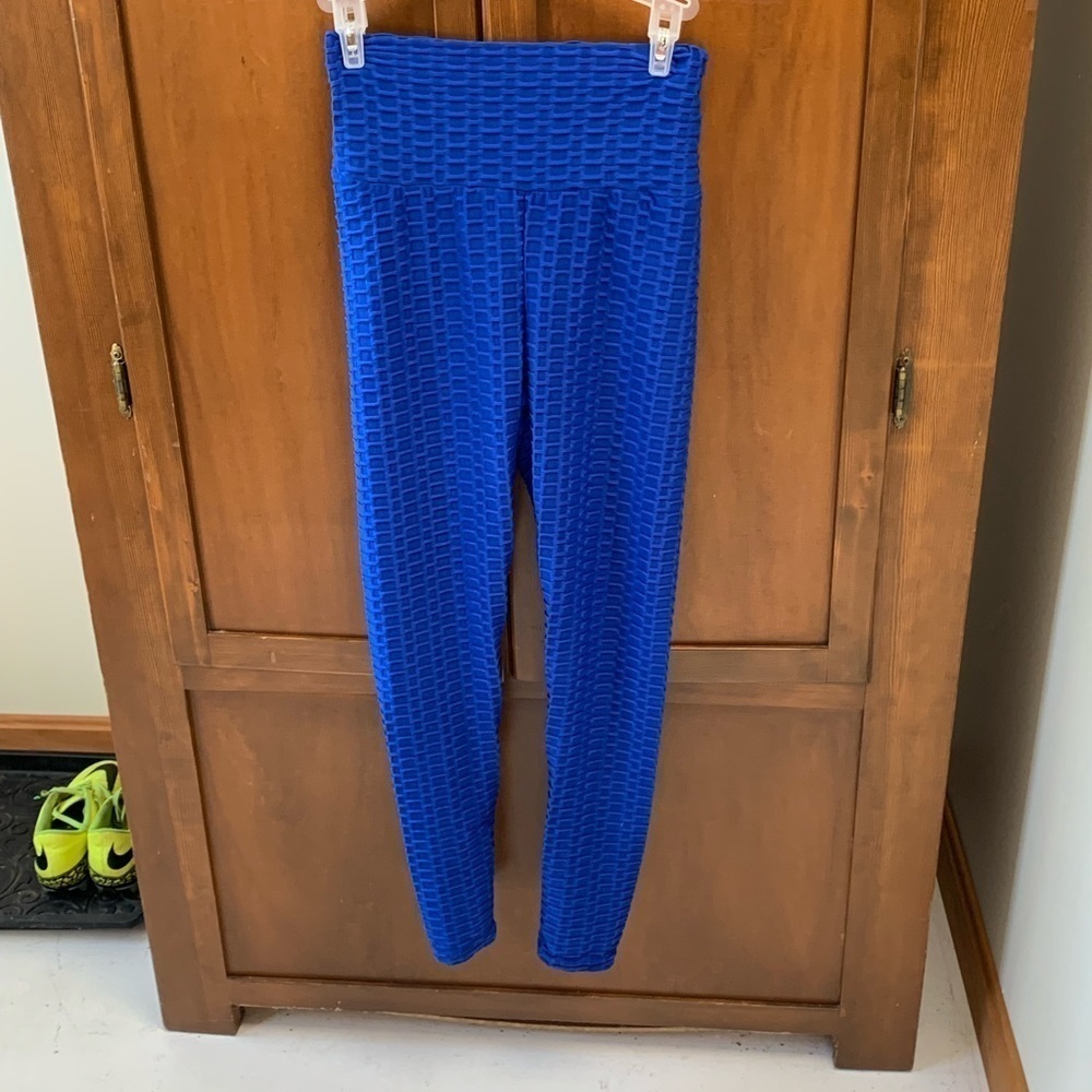 SHEIN royal blue high waist spandex leggings butt ruching small